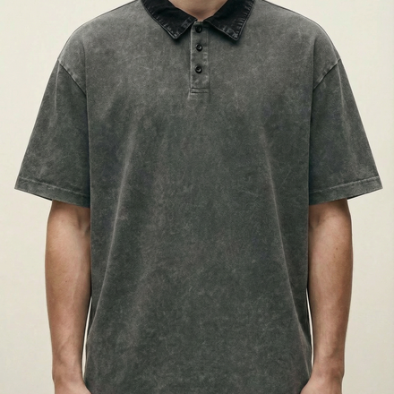 Washed Distressed Polo Shirt 285GSM